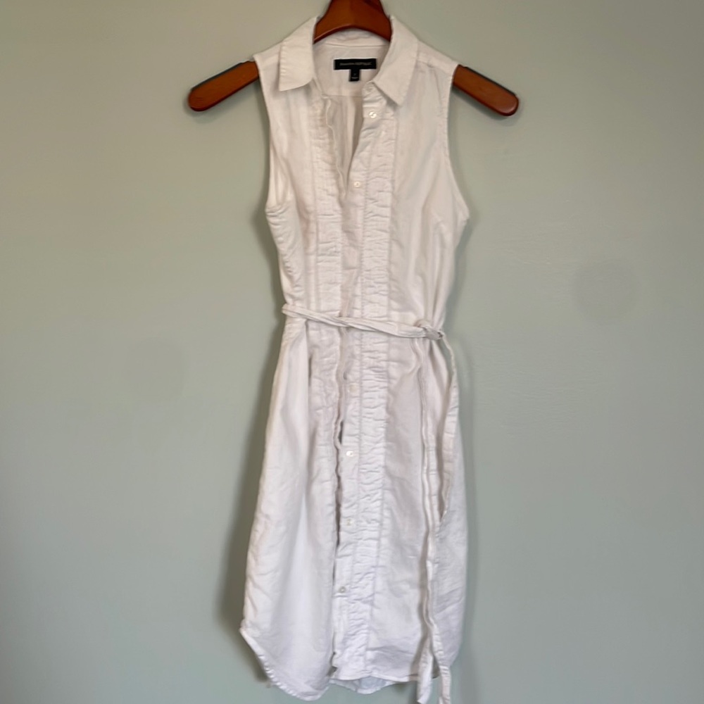 BR White sleeveless shirtdress 2